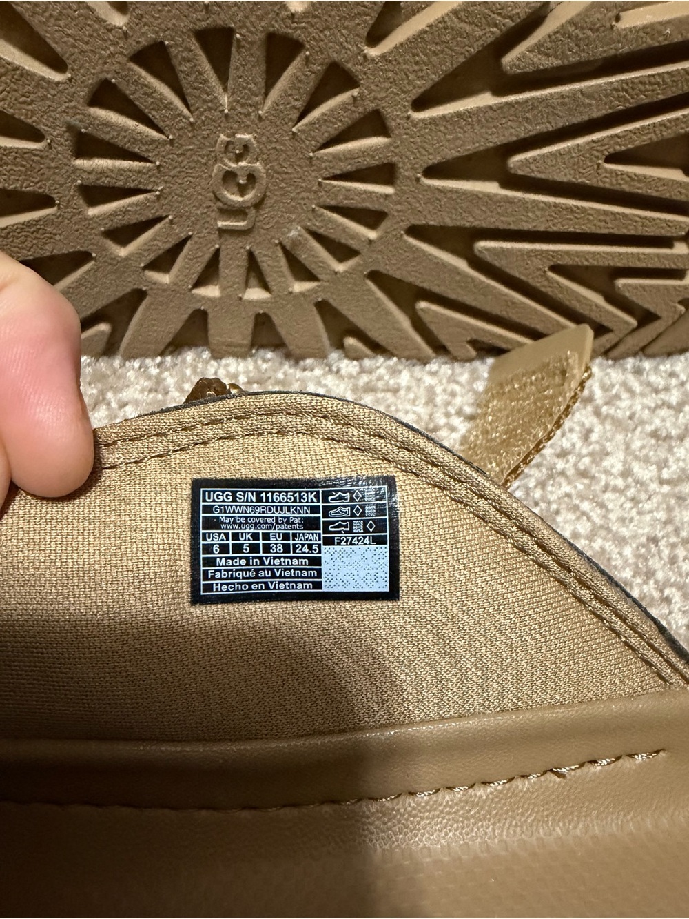 UGG Kids' Chestnut Slide Sandals with Gold Straps - Picture 3 of 3